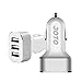 [ USB Car Charger ] JOTO 6.6A/33W 3 Ports USB Car Charger with Smart IC Intelligent High Speed Charging [Metal Series] - Portable Fast External Battery Pack Vehicle Charger compatible to Apple and Android devices (iPhone, iPad, Apple Watch, Samsung Galaxy, Galaxy S6, HTC M9, Nexus, Motorola, Nokia, Sony, MP3, GPS, Bluetooth Speaker and More) Mobile Smartphones and Tablets UNIVERSAL Portable Rapid Travel Charger, 3 USB Quick Car Charger Adapter [Silver / White]