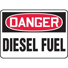 Accuform Signs, Danger Diesel Fuel, 10" X 14", Aluminum