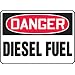 Accuform Signs, Danger Diesel Fuel, 7" X 10", Adhesive Vinyl