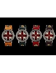 Youyoupifa Ladies Fantasy Digital Quartz Vintage Red Leather Strap Wrist Watch