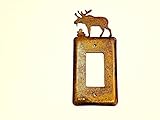 Moose Electric Single Rocker Metal Rusted Rustic Wall Plate Cover