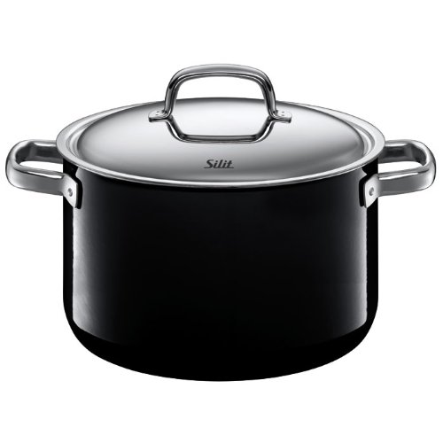 Silit Fresh 7-Quart High Casserole with Lid, Piano Black