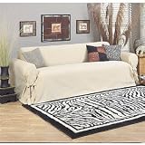 Brush Twill 100% Cotton Slipcover, Sofa, Natural
