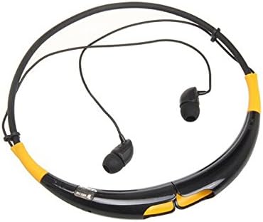 ActionFly Universal HBS-740 Wireless Stereo Bluetooth 4.0 Headset Universal Vibration Neckband Style Headset Earphone Headphone for Enabled Bluetooth (Black-Yellow)