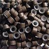 100 Pcs Brown 5mm Silicone Lined Micro-ring Links Beads Linkies for I Stick Hair Extension Installation and Feathers
