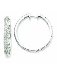 1.1 Carat 14K White Gold Diamond Hoop Earrings