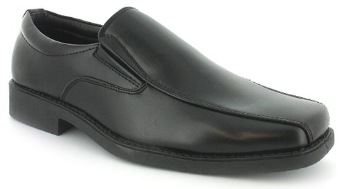 New Mens/Gents Black Pu Upper Slip On Formal Shoes Wider Fitting. - Black - UK 10