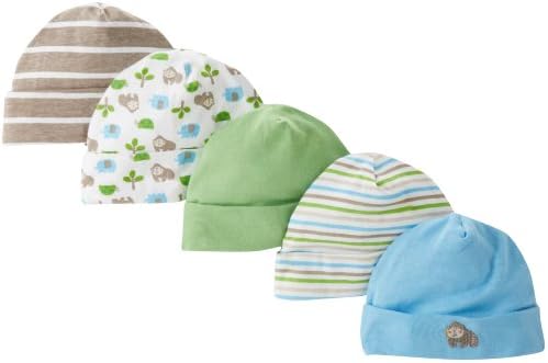 Gerber Baby-Boys Newborn 5 Pack Gorilla Cap