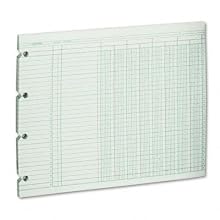 Wilson Jones Green Columnar Ruled Ledger Paper, 8 Columns and 30 Lines per Page, 9.25 x 11.88 Inches, 100 Sheets per Pack (WG10-8A)