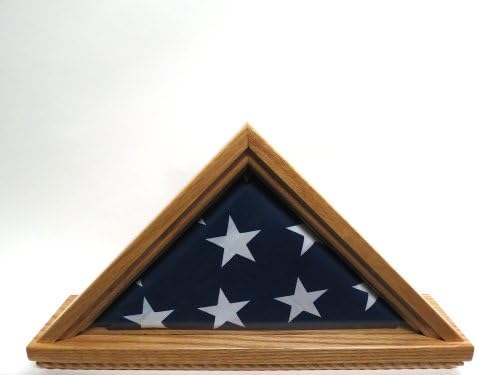 Military (5x9) Burial/Memorial Flag Case (Solid Oak Wood)
