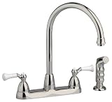 American Standard 4271S Collection Double-Handle Bottom Mount Centerset Kitchen Faucet with Brass Gooseneck Spout, Satin