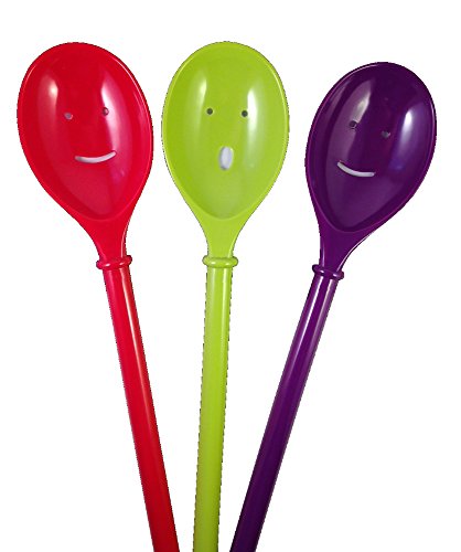 Zak Designs Happy Face Melamine Slotted Serving Spoon Bundle: Red 12-1/2