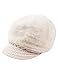 Letuwj Womens Berets Knitted Fluffy Hat Snow Cap with Visor Beige One Size