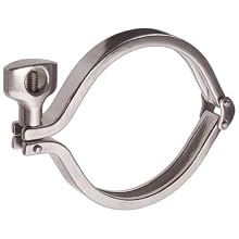 Parker Sanitary Tube Fitting, Stainless Steel 304, Heavy Duty Clamp, 4" Tube OD