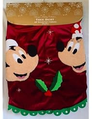 Home: Disney Parks Santa Mickey & Minnie Mouse Holly Christmas Holiday Tree Skirt