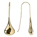 14K Gold Over Silver Tear Drop Earring