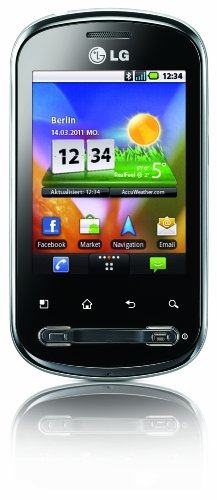 LG P350 Optimus Me Smartphone (7,11 cm (2,8 Zoll) Display, Touchscreen, Android OS, 3 Megapixel kamera) silber