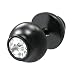 The Stainless Steel Jewellery Shop - Black Stainless Steel Round Body Jewellery with 1 Clear Cubic Zirconia