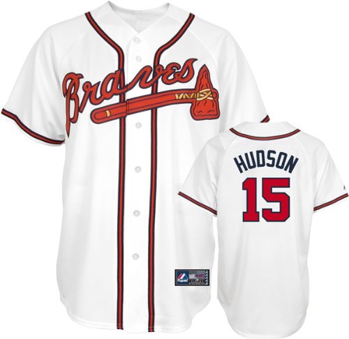 MLB Youth Atlanta Braves Tim Hudson White Home Short Sleeve 6 Button Synthetic Replica Baseball Jersey Spring 2011  (White, Medium)