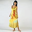 Long Nightgown by TexereSilk, 100% Silk with Hand Painted Art -- Autumn in New England