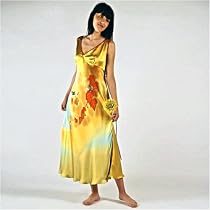 Long Nightgown -- Autumn in New England -- 100% Silk with Hand Painted Art