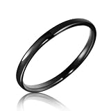 Bling Jewelry 2mm Tungsten Carbide Black Unisex Ring