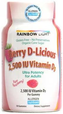 Rainbow Light Berry D Licious 2500 IU Vitamin D3 Gummy - 50 per pack -- 1 each.