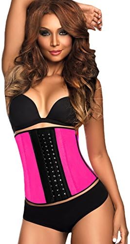 Menglvxinzui Colombian Waist Trainer for Weight Loss Latex Workout Waist Cincher (M, pink)