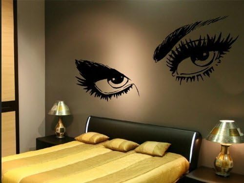 OKBUY WALL STICKERS 23.6" X 49.2" Audrey Hepburn Beautiful Eyes Removable Wall Art Decal Sticker Decor Mural DIY Vinyl Black, 23.6inches