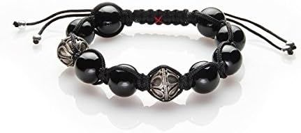 Risin og Kellingin M onyx silver plated shamballa bracelet