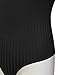 Doublju Womens Long Sleeve V-Neck Rayon & RibbedKnit Bodysuit (Made In USA)