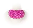 Fuschia Hot Pink Crystal Adjustable Fashion Ring
