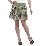 Juniors' Xhilaration Smocked-Waist Skirt - Green Print