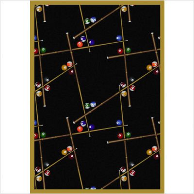 Joy Carpets 1510x-06 Snookered© Black Rug Size: 5'4