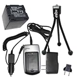 HQRP Battery and Battery Charger for Panasonic PV-GS80, PV-GS83, PV-GS85, SDR-H18 DVD, SDR-H20 DVD Camcorder plus HQRP Mini Tripod