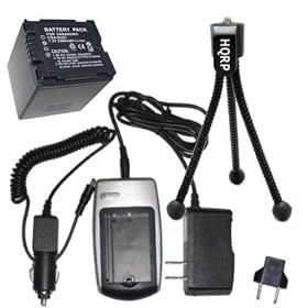 HQRP Battery and Battery Charger for Panasonic PV-GS80, PV-GS83, PV-GS85, PV-GS90, SDR-H18 DVD, SDR-H20 DVD Camcorder plus HQRP Mini Tripod
