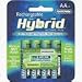 Rayovac Rechargeable Hybrid NiMH Batteries, AA-size, 4-count Carded Pack (Pack of 2)