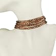 Four Strands Rhinestone Crystal PU Leather Bracelet Necklace - Bronze