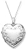 14k White Gold 4-Picture Engraved Heart Locket, 20\