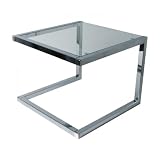 Table basse design verre mini U Couleur Incolore Mati&egrave;re M&eacute;tal