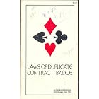 Click here to buy LAWS OF DUPLICATE CONTRACT BRIDGE: AMERICAN EDITION by  AMERICAN CONTRACT BRIDGE LEAGUE.
