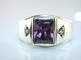 Mens Ring Amethyst & Sterling Silver Ring Size 14 Naga Land Tibet Sacred Stones Amulet