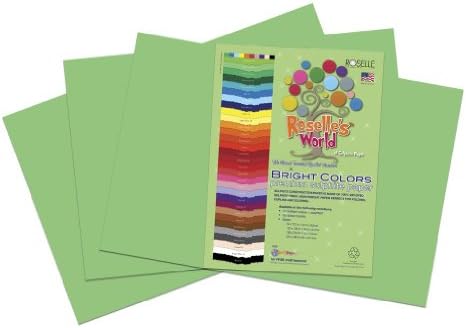 Roselle 9x12 Bright Colors Sulphite Construction Paper, Hot Lime/ Yellow Green (74901)