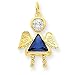 14k Gold September Girl Angel Birthstone Charm