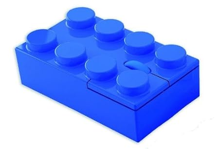 Blue Lego Brick Shaped Computer/laptop USB Wired Optical Mouse
