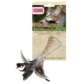 Kong Cat Toys Naturals Straw Cone With Feathers