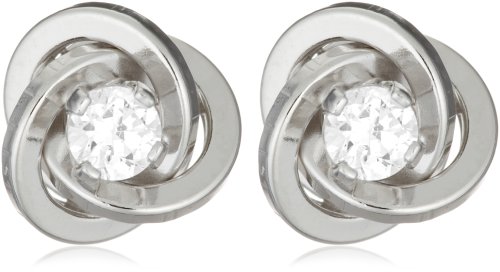 Tuscany Gold Damen-Ohrringe 375 Wei&szlig;gold 9ct Knot Cubic Zirconia Stud - 5.57.0213 Preisvergleich