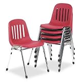 SAMSONITE/COSCO Graduate Series Commercial Stack Chairs, Burgundy/Chrome, 5/Carton