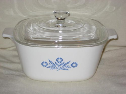 Vintage Corning Ware - Cornflower / Corn Flower - 1 3/4 Quart Casserole w/ Lid - P-13/4-B