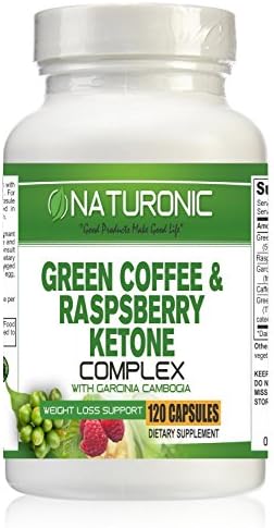 Pure '3-in-1' Premium Quality Garcinia Cambogia, Green Coffee Bean &amp; Raspberry Ketones Complex + Green Tea Extract Combination Supplement - 120 Count - Best Weight Loss Supplement - Support Appetite Suppressant, Weight Loss and Fat Burning Support - 05/2017, Naturonic